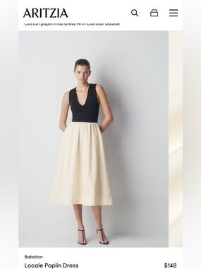 Babaton Black and Cream  V-Neck Maxi Dress Size M